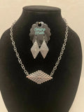 Sterling Kreek Western Geometric Necklace & Earrings Set Silver