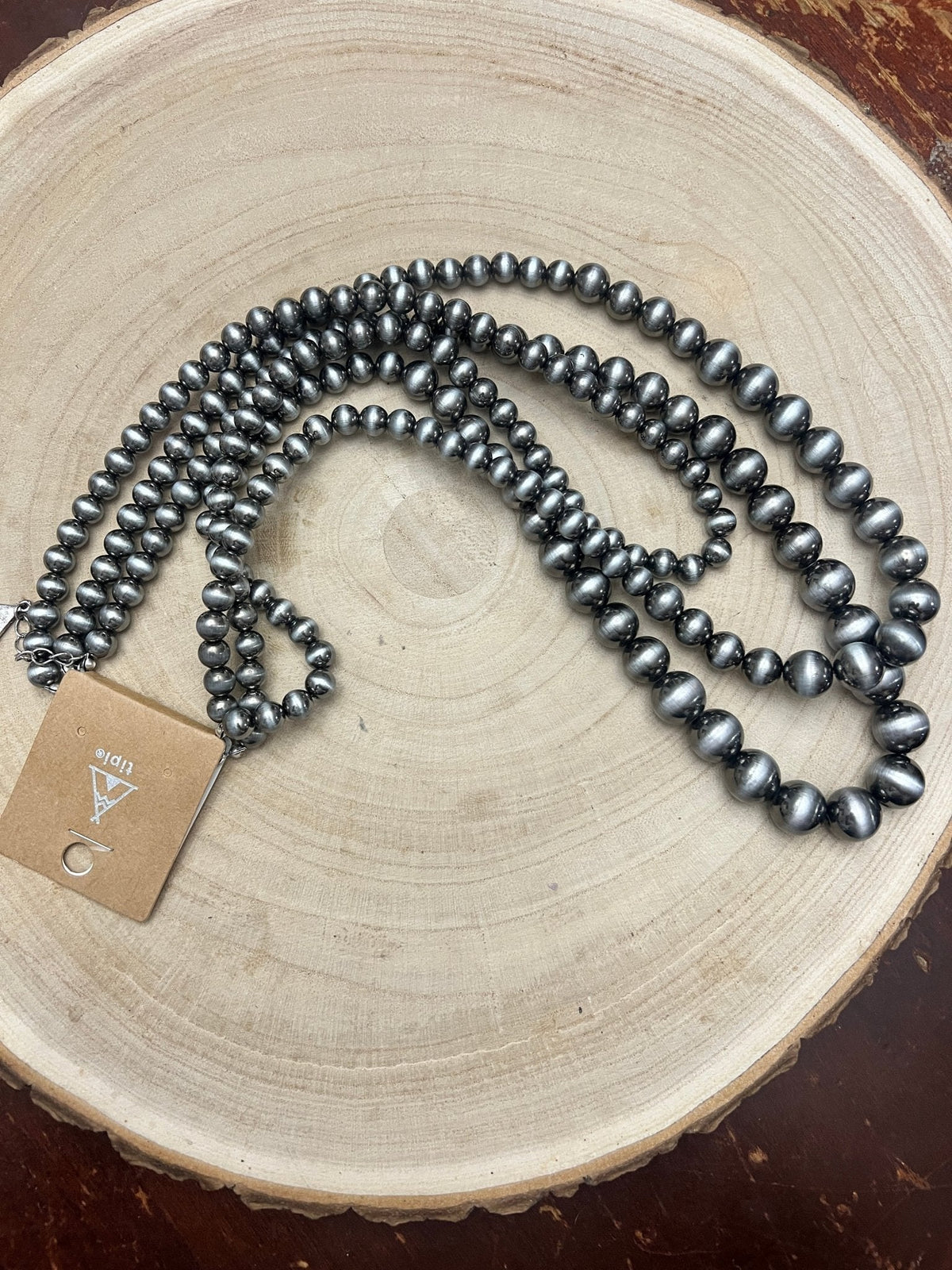 Western triple-Strand Faux Sterling Pearl Necklace 24", 28" & 35"