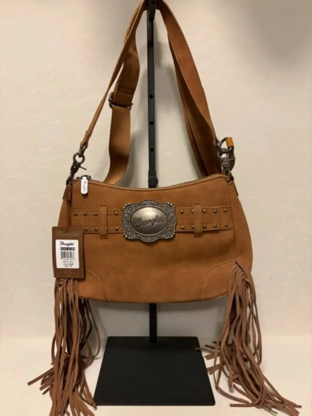 Wrangler Fringe Buckle Hobo Bag/Crossbody Bag Camel brown NWT