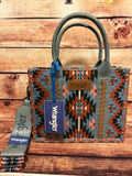 Wrangler Southwestern Pattern Dual Sided Print -Tote/Crossbody - NAVY