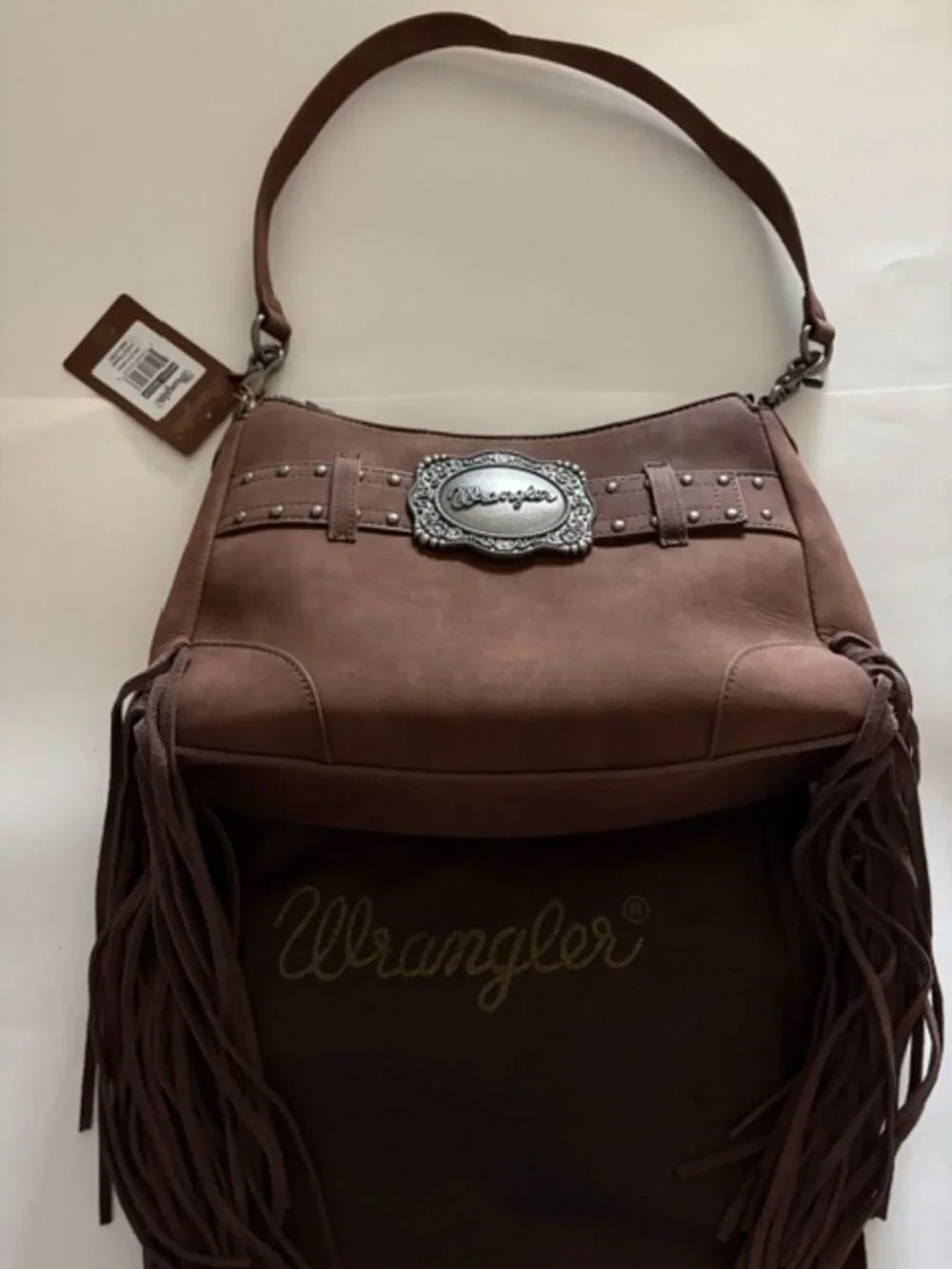 Wrangler Fringe Buckle Hobo Bag/Crossbody Bag Brown NWT
