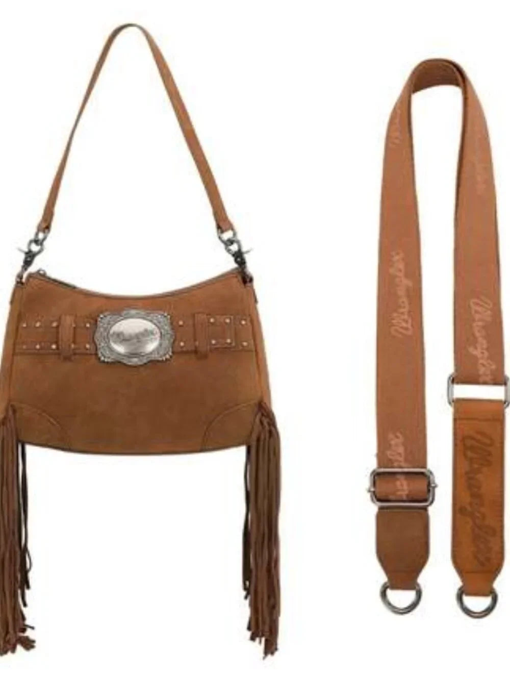 Wrangler Fringe Buckle Hobo Bag/Crossbody Bag Camel brown NWT