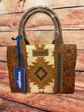 Montana West Women's Wrangler Tooled Aztec Tote Purse-Brown